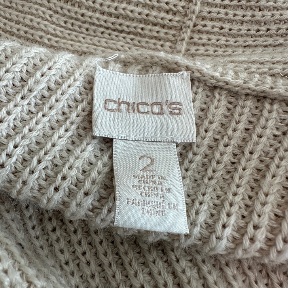 Chico's Cream Cowl Neck Sweater Vest - Picture 2 of 6